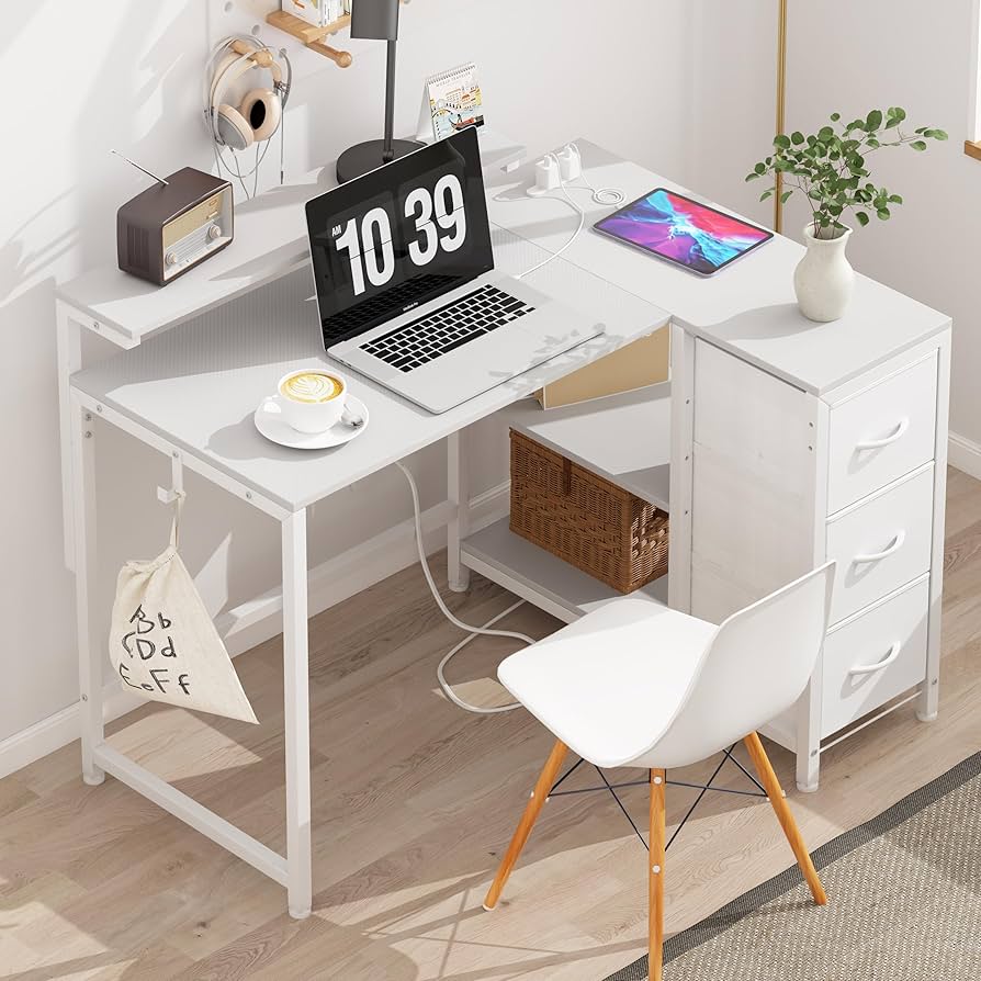Amazon | LunarLight PCパソコンデスク幅108*奥行50-80*高さ72cm